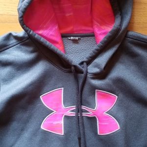 Under armor storm DNA hoodie pink and gray.